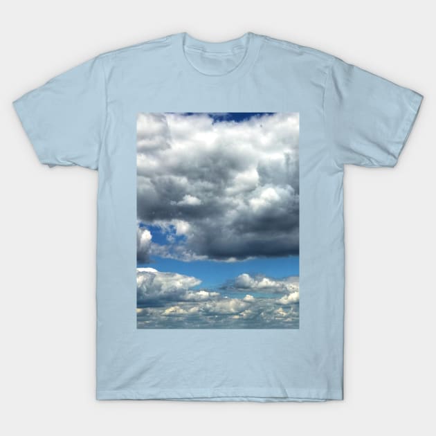 Picturesque white and grey cumulus cloud landscape T-Shirt by Khala